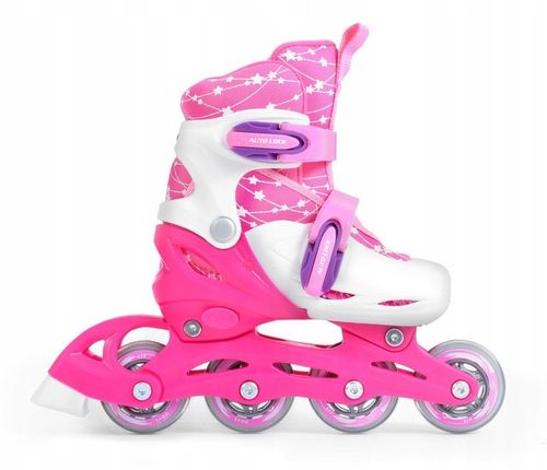 Zestaw COMBO PINK LED: 2w1 wrotko-rolki regulowane + kask + ochraniacze + t na Arena.pl