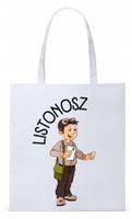 Dla Listonosza Prezent Torba Eco Biała Shopper Z Nadrukiem Ze Zdjęciem