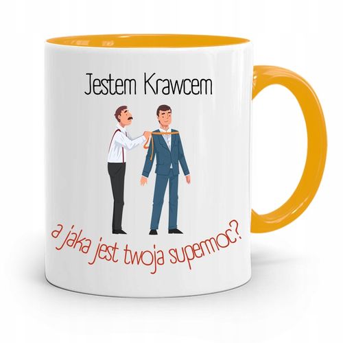 Kubek Żółty Krawcowej Krawca Jestem Krawcem Z Nadrukiem Ze Zdjęciem na Arena.pl