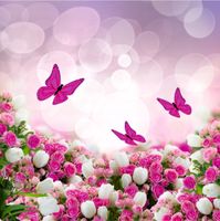 FOTOTAPETA KOLOROWE KWIATY MOTYLE KUCHNIA SALON