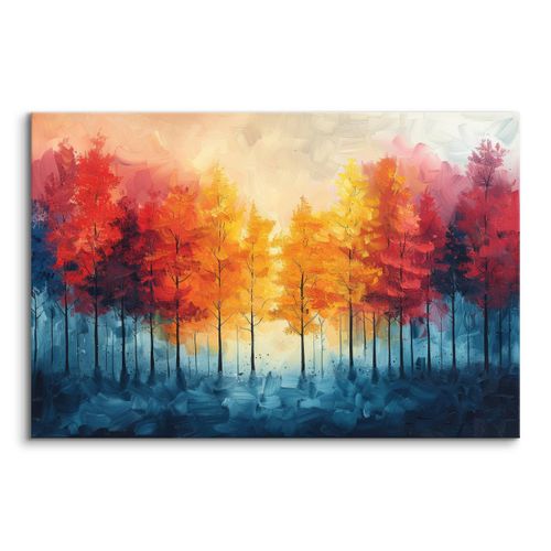 Obraz Na Płótnie Do Salonu Jesienny Las Akwarela Abstrakcja 100cm x 70cm na Arena.pl