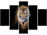 105CM 150CM OBRAZ 5 ELEM TYGRYS DRUK