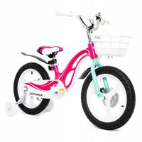 Lekki różowy rowerek dziecięcy 16" cali z koszykiem dla dziewczynki 4 6 lat