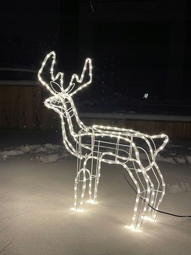 RENIFER ŚWIECĄCY LED DUŻY Z RUCHOMĄ GŁOWĄ BIAŁY CIEPŁY IP44 ZEWNĘTRZNY na Arena.pl