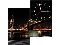 60X60CM ZEGAR BROOKLYN BRIDGE MITH17 OBRAZ DREWNO ŚCIAN KWADRAT