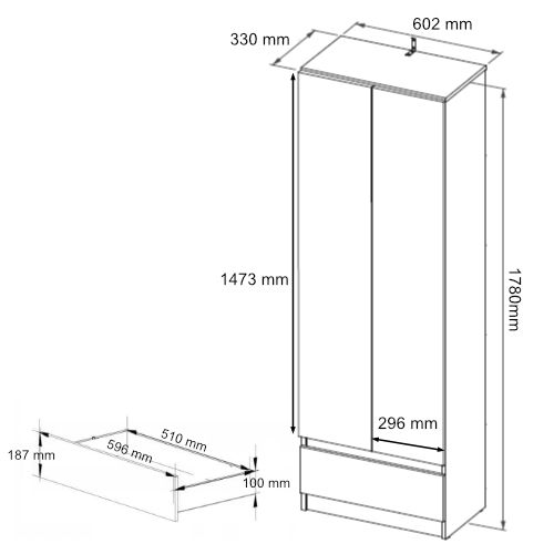 Szafa regał biurowy książki 60cm 2d 1sz sonoma B-4 na Arena.pl