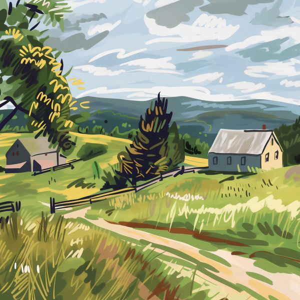 Plakat 40x40cm Bujna Wieś zdjęcie 1