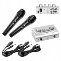 Mikrofon do KARAOKE MIKSER AUDIO z efektami ECHO 2 mikrofony w zestawie