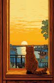 Plakat 56,6x86,4cm Zachód przez Kocie Oczy