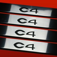 Listwa progowa CITROEN C4 MK2 Stal nierdzewna 304 połysk z czarnymi literam