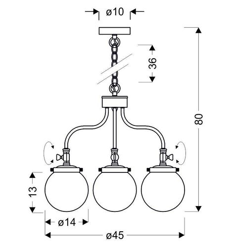 Ballet zwis 3x40W E27 patynowy na Arena.pl