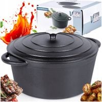Garnek Żeliwny 5,9 L CAST LINE Duży 28 cm Piekarnik Indukcja Grill