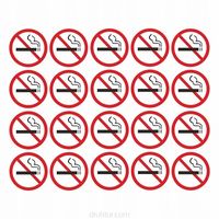 NAKLEJKA naklejki Zakaz palenia 5 cm - 50 sztuk