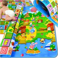 MATA EDUKACYJNA PIANKOWA DLA DZIECI DUŻA 200x180 cm DWUSTRONNA SENSORYCZNA