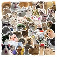 Naklejki 50 szt KOTY memy wodoodporne, śmieszne naklejki na telefon,