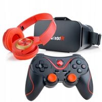 ZESTAW DO GIER OKULARY GOOGLE VR 360 STOPNI 3D PILOT BLUETOOT SŁUCHAWKI