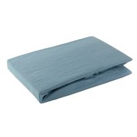 Prześcieradło z gumką 240X220 +30cm niebieskie jersey bawełna