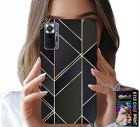 ETUI DO XIAOMI NOTE 10 PRO - ZŁOTE RAMKI, ELEGANCKIE WZORY + SZKŁO