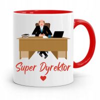 Dla Dyrektora Kubek Czerwony Super Dyrektor Z Nadrukiem Ze Zdjęciem