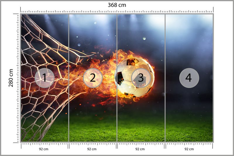 Emaga Fototapeta Piłka Nożna W Płomieniach Tapeta Samoprzylepna 368x280 zdjęcie 3
