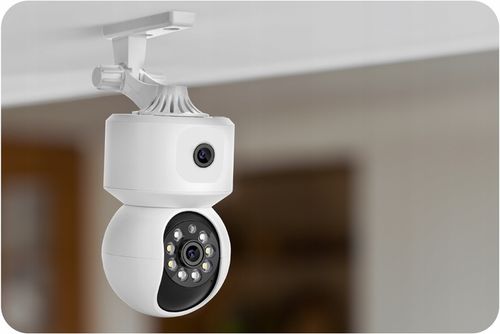 OBROTOWA KAMERA IP WIFI WEWNĘTRZNA NIANIA ELEKTRONICZNA DWA OBIEKTYWY 4MPx na Arena.pl