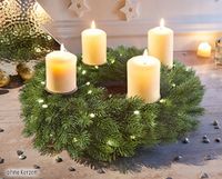 STROIK ŚWIĄTECZNY LED WIANEK DEKORACYJNY ŚWIECĄCY 4 ŚWIECZNIKI