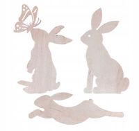 Zestaw trzech zajączków ze sklejki