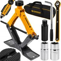 PODNOŚNIK SAMOCHODOWY TRAPEZOWY LEWAREK DO KÓŁ Z KLUCZEM 2,5T SET 130-445mm