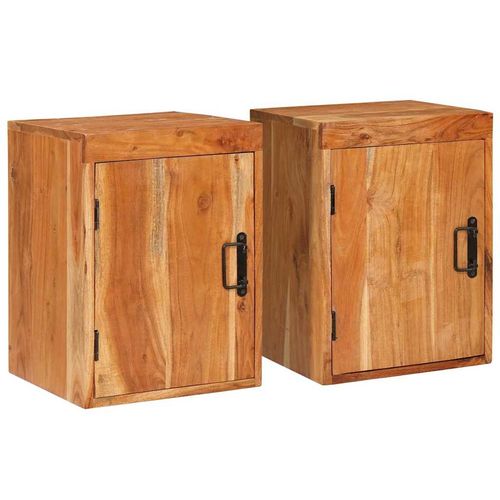 Stolik nocny 2 pcs Brązowy 35 x 33 x 48 cm Drewno akacjowe na Arena.pl