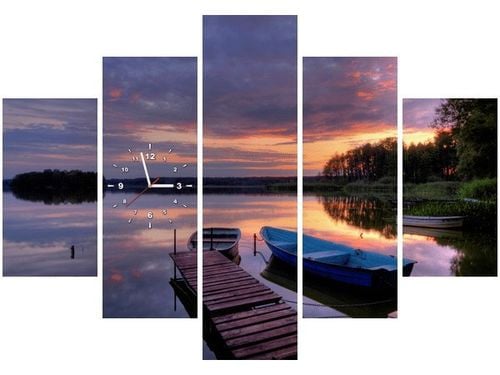 105CM 150CM ZEGAR 5 ELEM JEZIORO WOLSZTYŃSKIE DRUK OBRAZ na Arena.pl