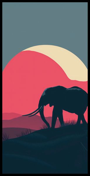 Plakat 50x100cm Słoń przy Czerwieni zdjęcie 2