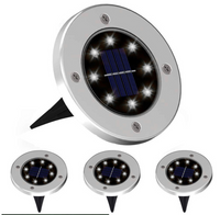 OGRODOWE LAMPKI SOLARNE GRUNTOWE ŚWIECĄCY DYSK x4