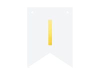 Baner DIY, 16 cm, biały, literka "I" [stwórz swój baner]