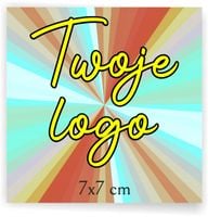 Naklejki LOGO ETYKIETY REKLAMOWE wlepy nadruk grafika tekst 7x7cm 500 sztuk