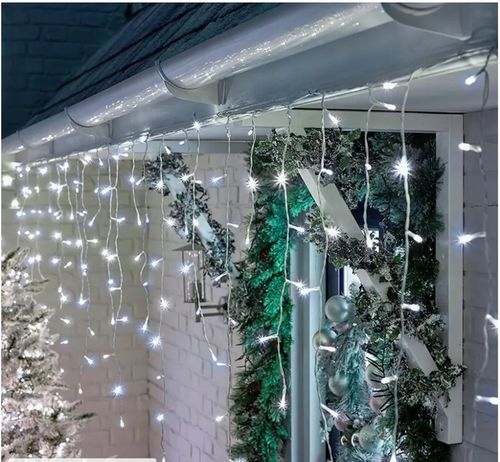 SOPLE 500 LED biały zimny + FLASH LAMPKI ZEWNĘTRZNE 23m GIRLANDA Kurtyna na Arena.pl