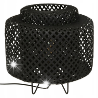 LAMPA STOŁOWA czarna BAMBUSOWA BOHO śr. 25 cm