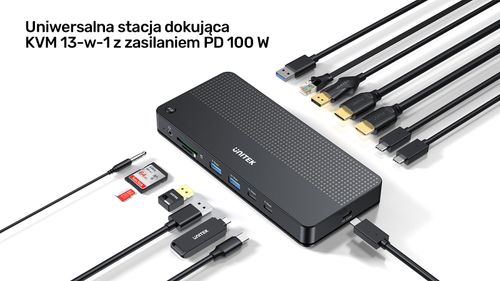 Unitek Przełącznik KVM 2 komputery 2 monitory 4K na Arena.pl