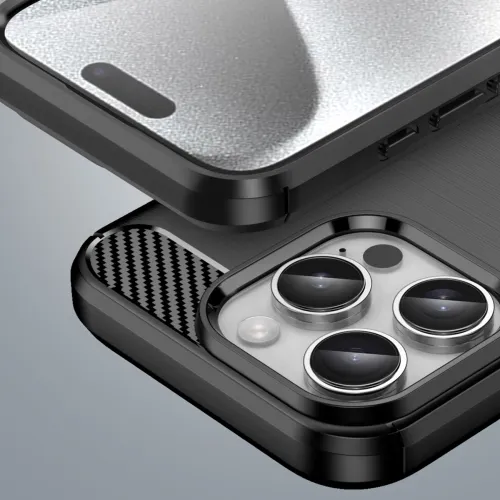 etui silikonowe carbon case do iphone 16 pro max - czarne na Arena.pl