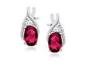 RODOWANE SREBRNE PODŁUŻNE KOLCZYKI RUBIN CYRKONIE