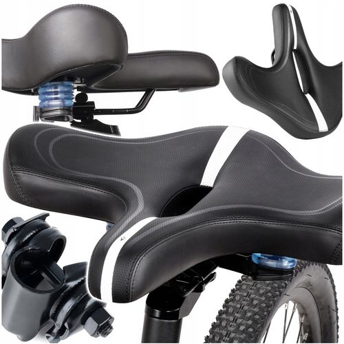 Siodełko Rowerowe Wygodne Amortyzowane Szerokie Ergonomiczne Miękka Pianka na Arena.pl