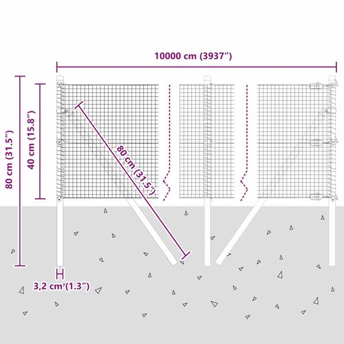 Ogrodzenie z słupkami Srebrny 0.4 x 100 m Stal na Arena.pl