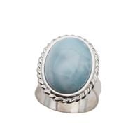 Pierścionek regulowany - owalny Larimar w srebrze 1