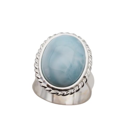 Pierścionek regulowany - owalny Larimar w srebrze 2 na Arena.pl