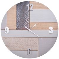 Zegar beżowo-srebrny okrągły