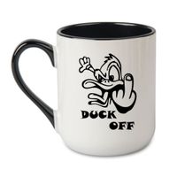 KUBEK "DUCK OFF" Wzór - Elegant Coffee Czarny 330 ml