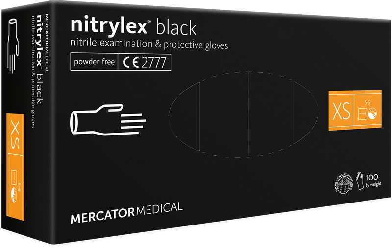 Rękawice nitrylowe nitrylex black XS 100 szt zdjęcie 1