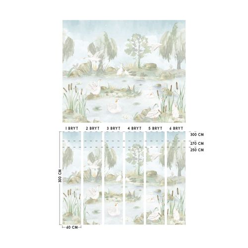 Tapeta Piknik nad stawem W38 250 cm Płótno na Arena.pl