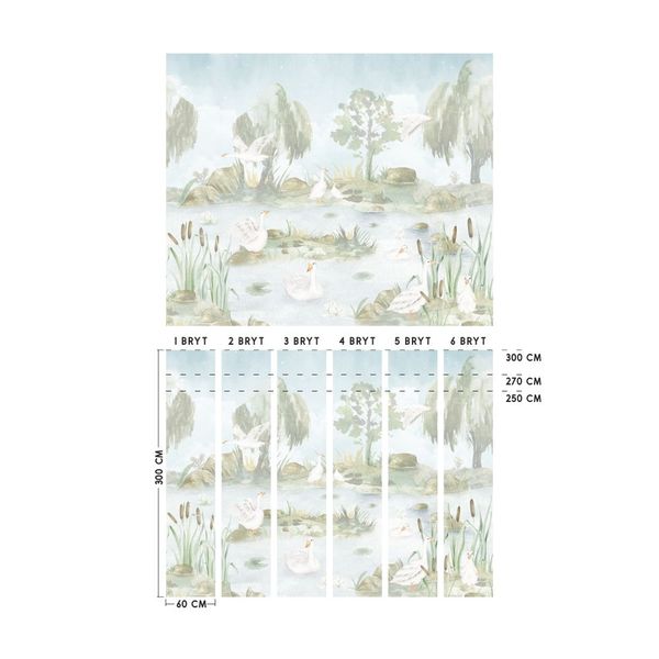 Tapeta Piknik nad stawem W38 250 cm Płótno zdjęcie 4