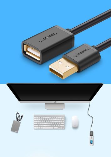 przedłużacz do kabla przewodu usb 2m czarny na Arena.pl