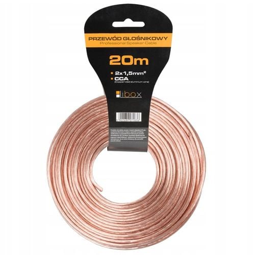 KABEL PRZEWÓD GŁOŚNIKOWY DWUŻYŁOWY CAR HI-FI AUDIO 2 x 1,5mm CCA HQ 20 na Arena.pl